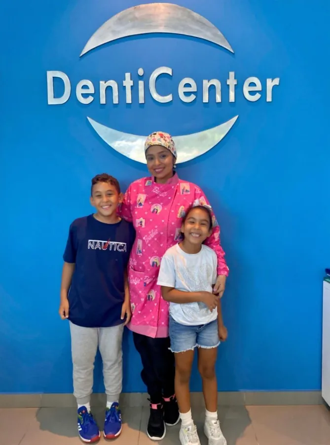 Our caring dental team with young patients at DentiCenter
